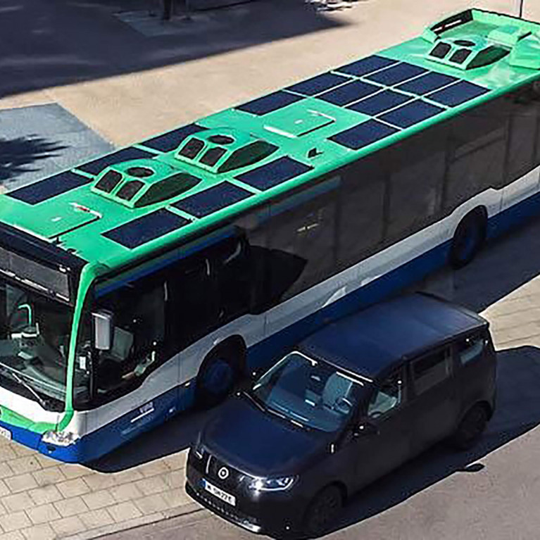 Солнечные батареи для городских автобусов