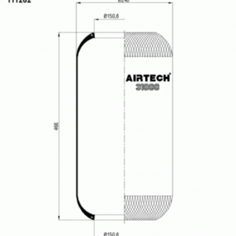 Пневмоподушка цилиндрическая 466-240-150/150 для МАН ТГА 31888