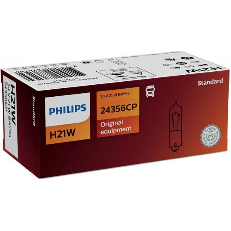 Лампа 24V H21W BAY9s PHILIPS