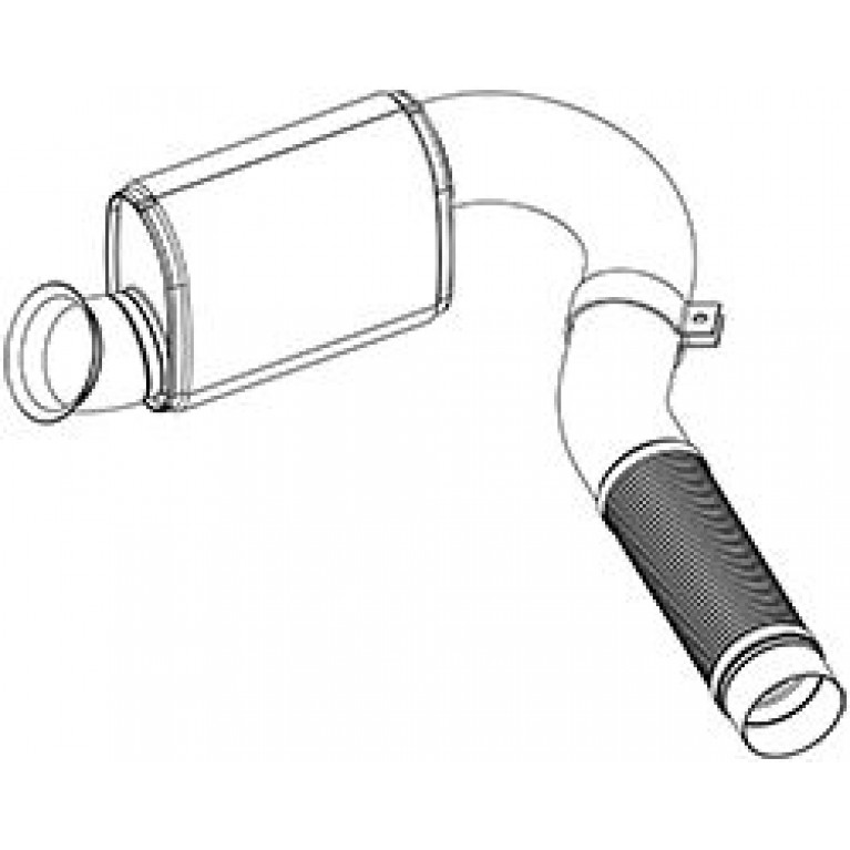 Труба выхлопная глушителя КАМАЗ-5490 MERCEDES с гофрой (нерж.) и резонатором E-line DINEX
