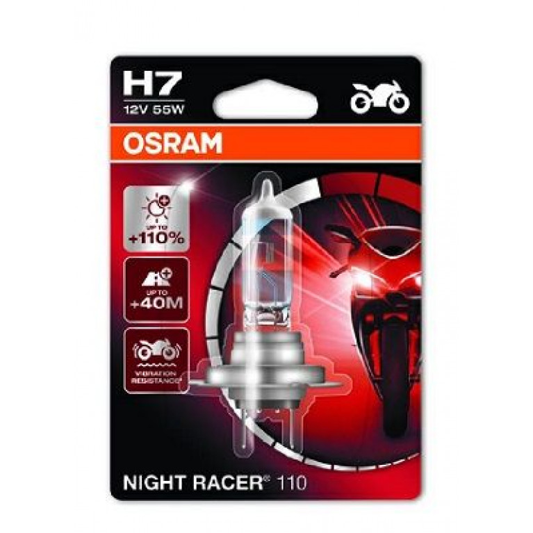 Лампа 12V H7 55W +110% PX26d блистер (1шт.) Night Racer OSRAM