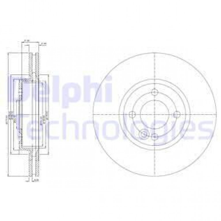 Диск тормозной MINI Cooper (04-07) передний (1шт.) DELPHI