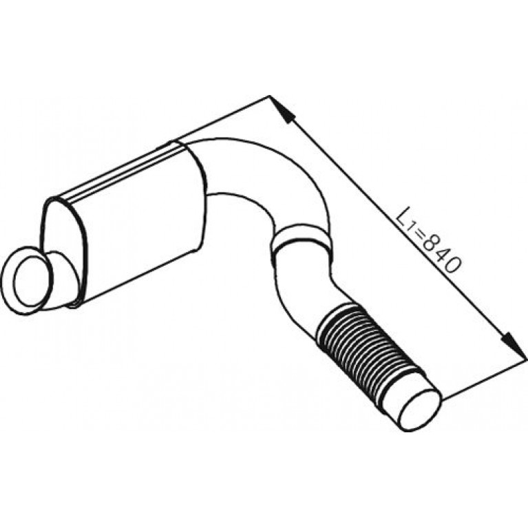 Труба выхлопная глушителя КАМАЗ-5490 MERCEDES с гофрой (нерж.) и резонатором DINEX