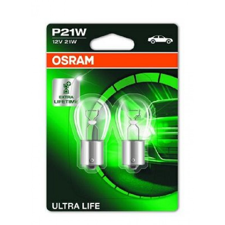 Лампа 12V P21W BA15s блистер (2шт.) увеличенный срок службы Ultra Life OSRAM