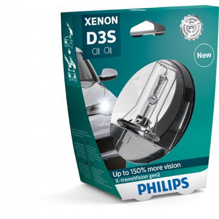 Лампа ксеноновая D3S 35W +150% PK32d-5 4800K блистер (1шт.) Xenon X-Treme Vision Gen2 PHILIPS