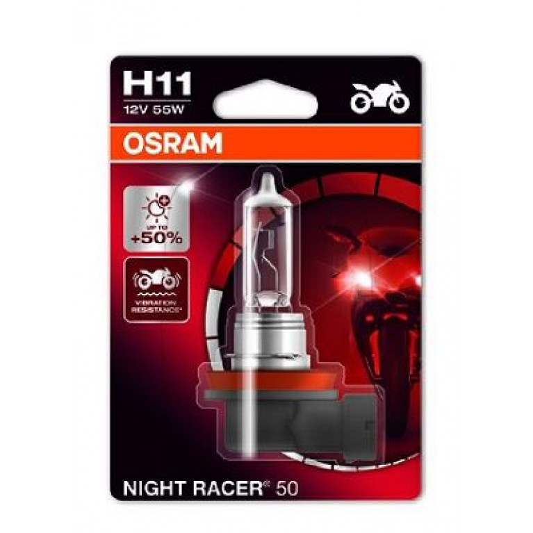 Лампа 12V H11 55W +50% PGJ19-2 блистер (1шт.) Night Racer OSRAM