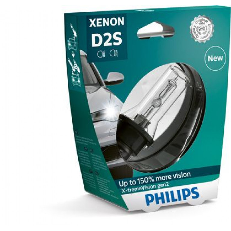Лампа ксеноновая D2S 35W +150% P32d-2 4800K блистер (1шт.) Xenon X-Treme Vision Gen2 PHILIPS