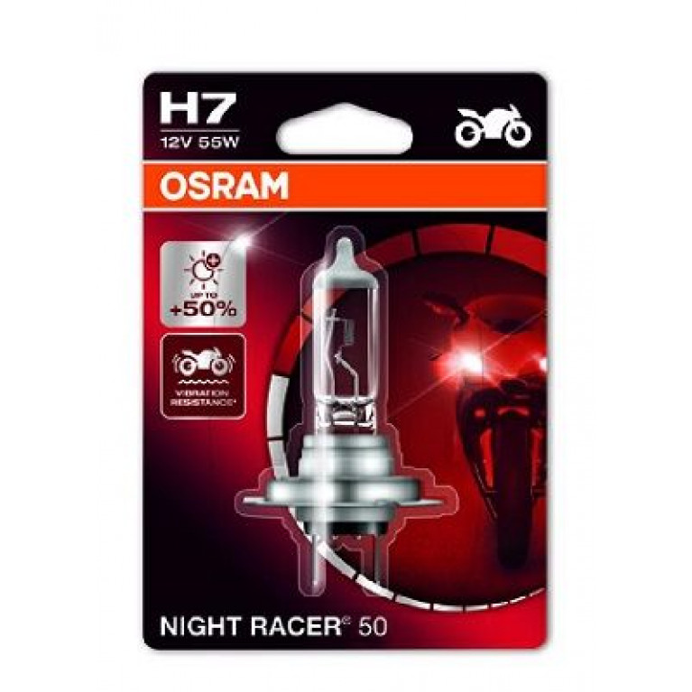 Лампа 12V H7 55W +50% PX26d блистер (1шт.) Night Racer OSRAM