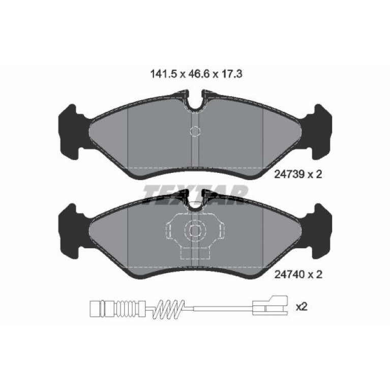 Колодки тормозные MERCEDES Sprinter дисковые (141x49x17) (4шт.) TEXTAR