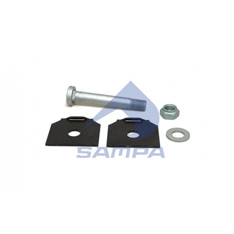 Палец BPW рессоры в сборе (палец,гайка,шайба,пластины) SAMPA