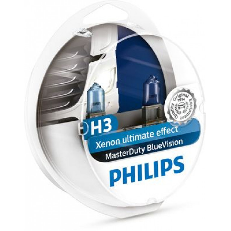 Лампа 24V H3 70W PK22s бокс (2шт.) Master Duty Blue Vision PHILIPS