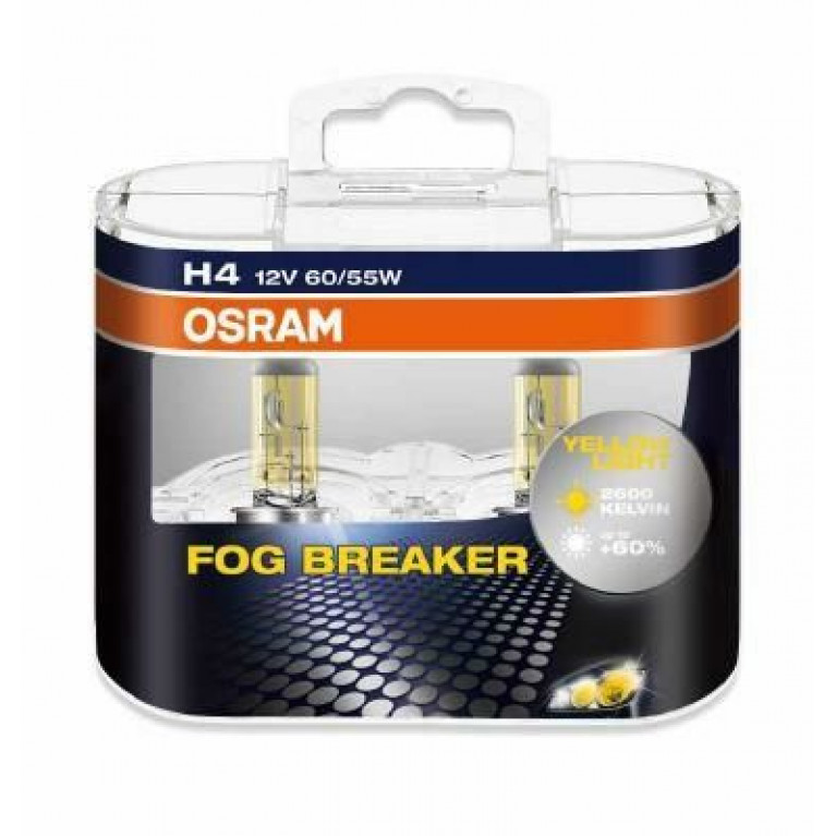 Лампа 12V H4 60/55W P43t бокс (2шт.) Fog Breaker OSRAM