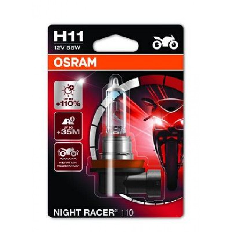Лампа 12V H11 55W +110% PGJ19-2 блистер (1шт.) Night Racer OSRAM