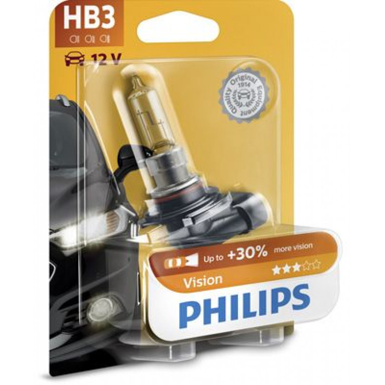 Лампа 12V HB3 65W +30% P20d блистер (1шт.) Premium PHILIPS