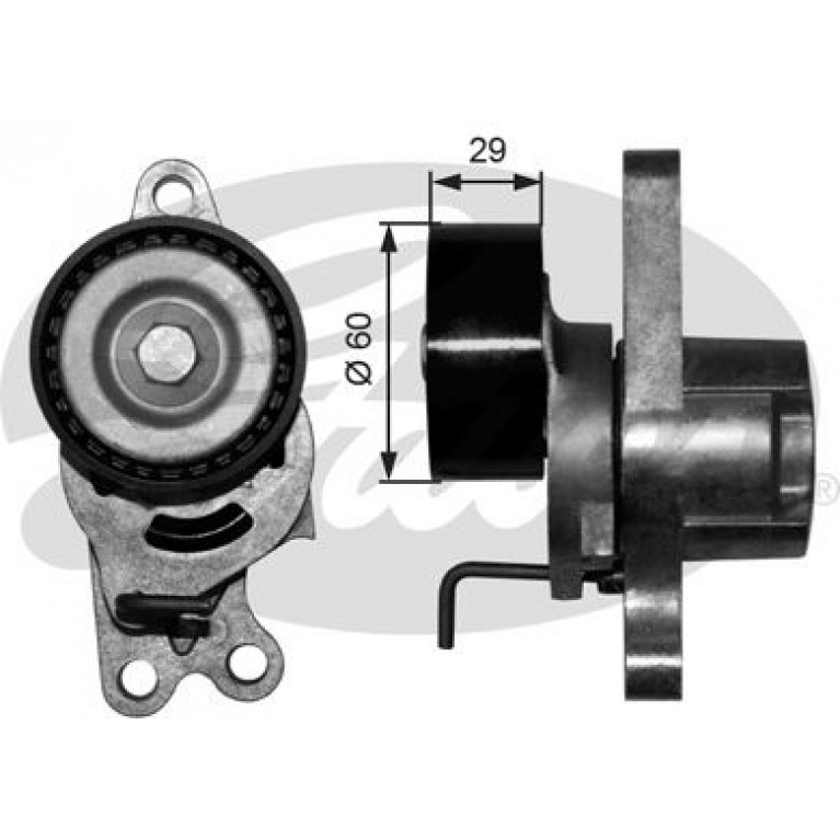 Ролик приводного ремня PEUGEOT 206 (00-),307 (07-) натяжителя в сборе GATES