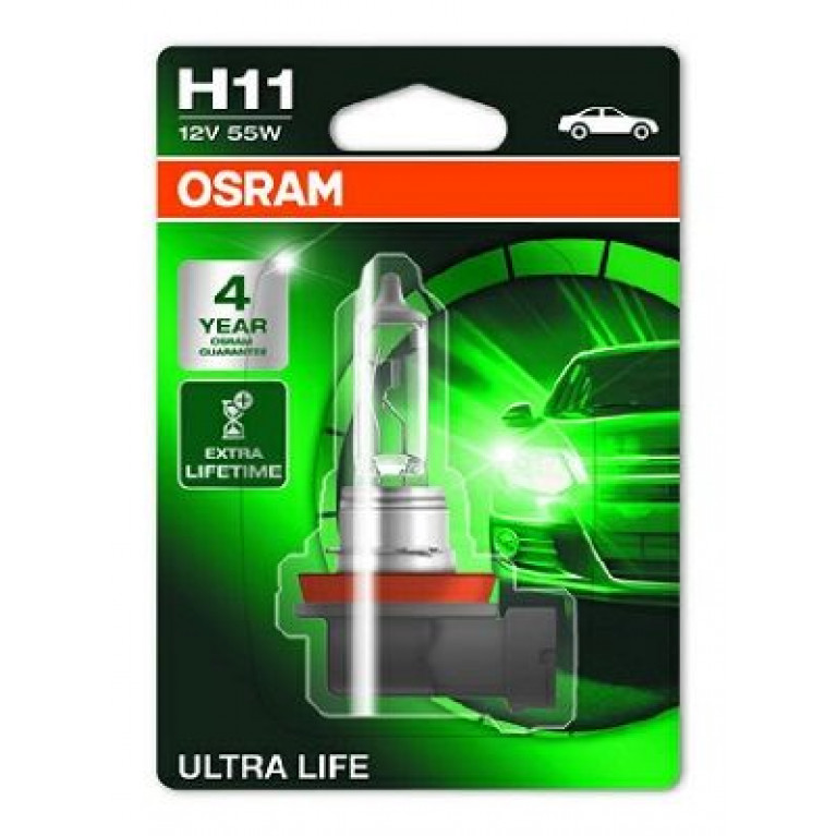 Лампа 12V H11 55W PGJ19-2 блистер (1шт.) увеличенный срок службы Ultra Life OSRAM