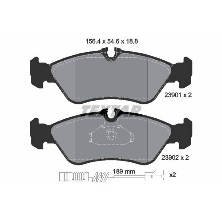 Колодки тормозные MERCEDES Sprinter дисковые (156x55x19) (4шт.) TEXTAR