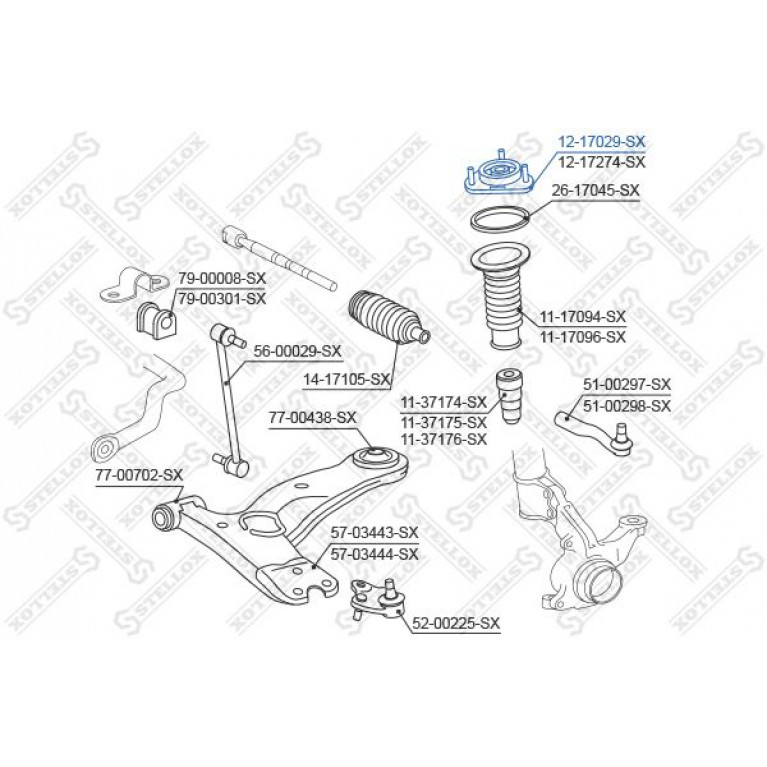 Опора амортизатора TOYOTA Avensis (15-) переднего STELLOX